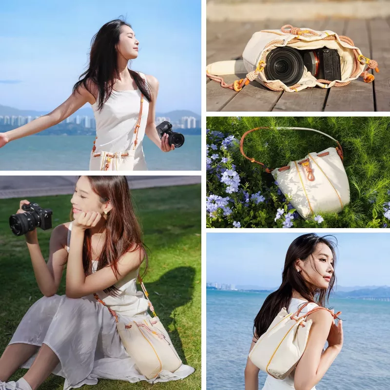 Bolsa bandolera ULANZI DS01 para cámara, cámaras sin espejo, móvil - Beige