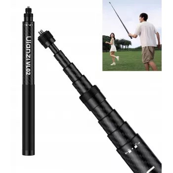 Ulanzi VL02 Palo selfie / monopié de fibra de carbono 2,7 m con soporte para móvil y adaptador GoPro