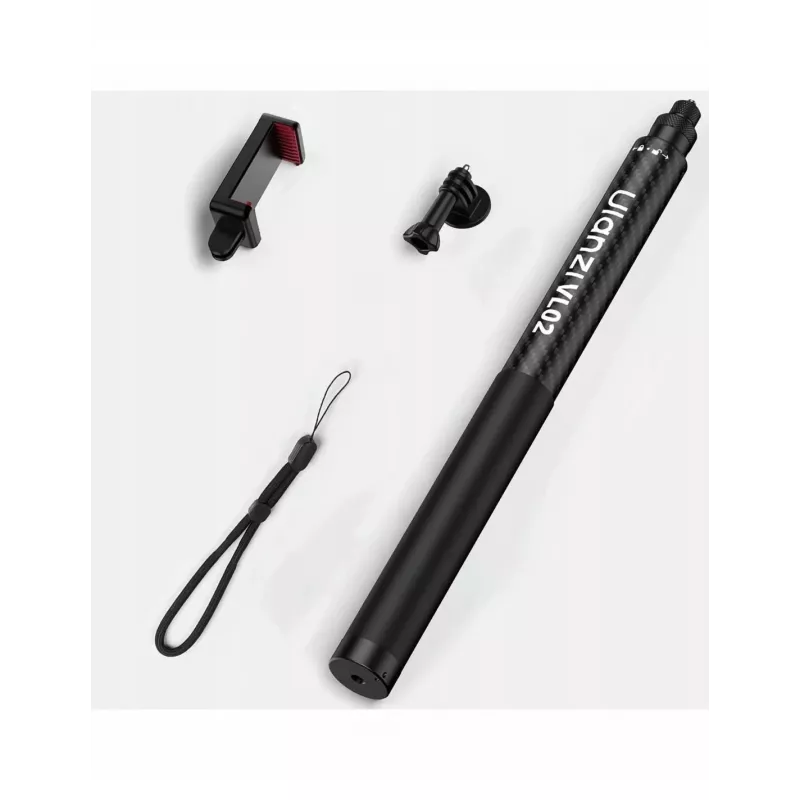 Ulanzi VL02 Palo selfie / monopié de fibra de carbono 2,7 m con soporte para móvil y adaptador GoPro