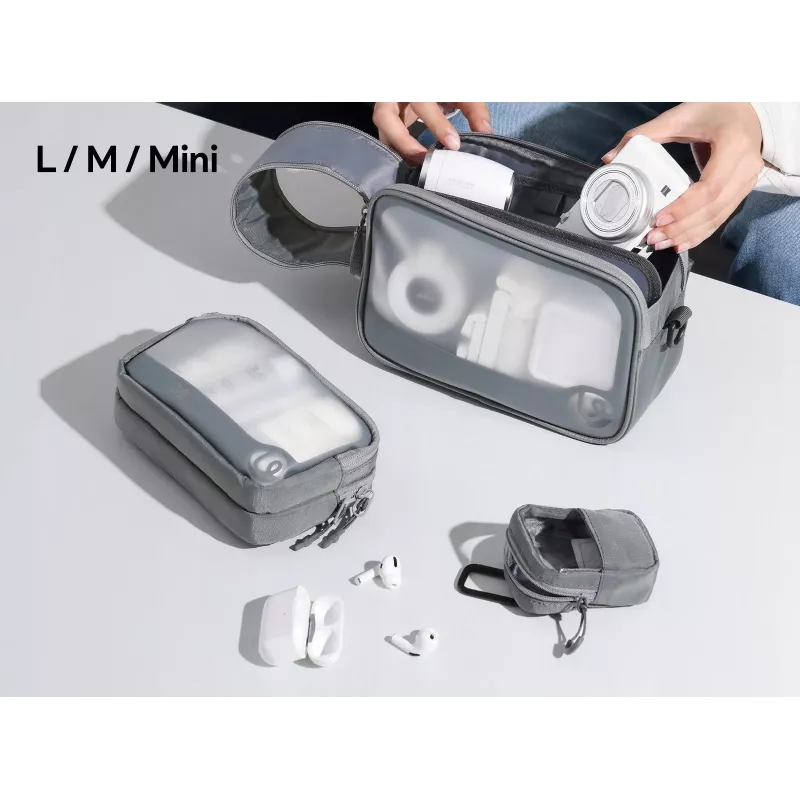 ULANZI BP15 Bolsa de viaje para accesorios, baterías, cables, tarjetas, teléfono - tamaño mediano - Negro