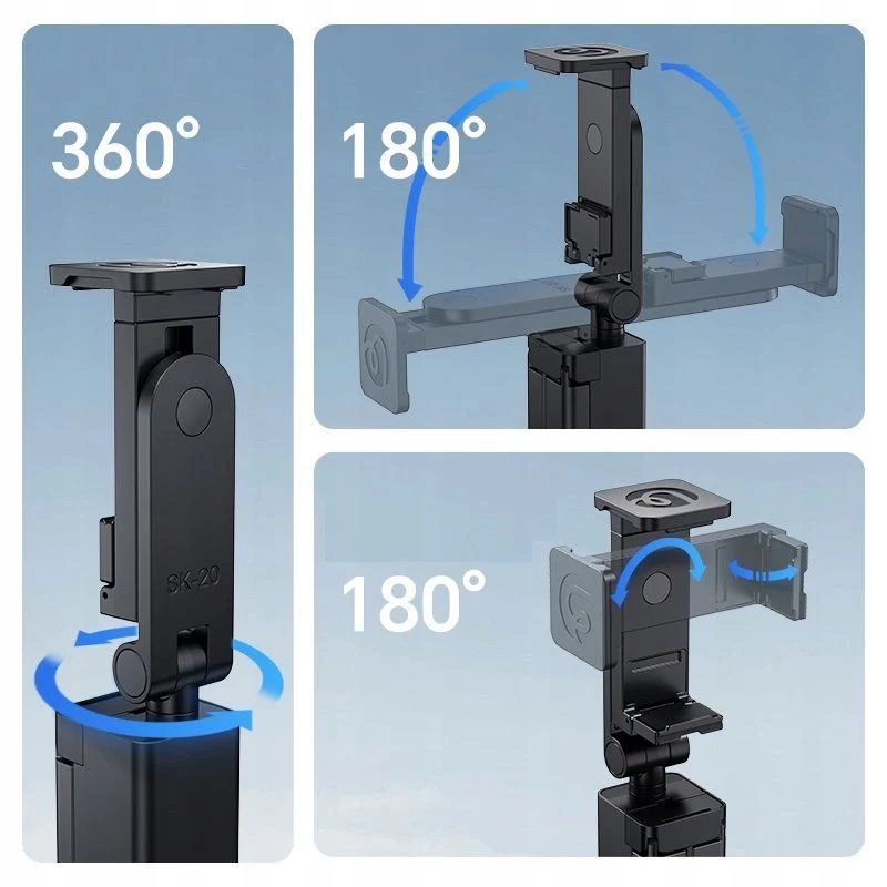 ULANZI SK-20 Trípode de viaje 3 en 1 con empuñadura y soporte para smartphone