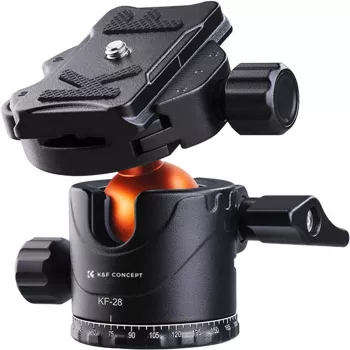 K&F Concept BH-28L rótula, carga 10 kg, bola 28 mm, Arca-Swiss, negro