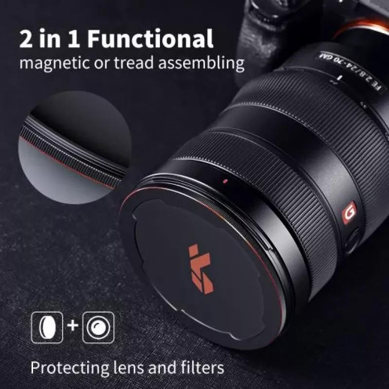 K&F Concept M-Cap tapa de objetivo magnética 77 mm negra