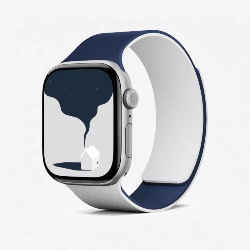 Correa Moft Snap Duo reversible para Apple Watch 1-5/6/7/8/9/10/11/SE/SE 2/SE 3/Ultra/Ultra 2/Ultra 3 (42/44/45/46/49 mm) Navy Blue / Misty Cove