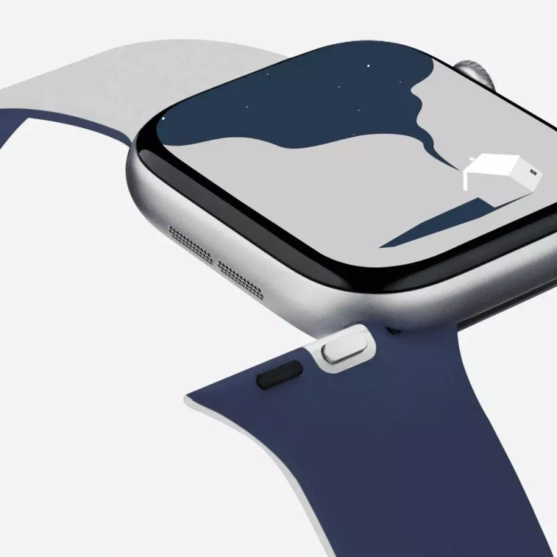 Correa Moft Snap Duo reversible para Apple Watch 1-5/6/7/8/9/10/11/SE/SE 2/SE 3/Ultra/Ultra 2/Ultra 3 (42/44/45/46/49 mm) Navy Blue / Misty Cove