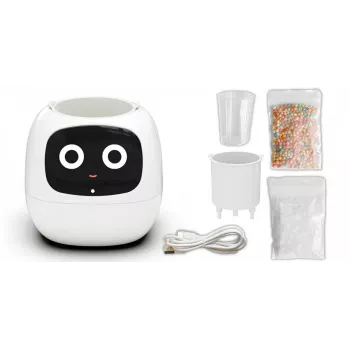 PlantsIO IVY White Huerto Hidropónico Inteligente con Lámparas LED de Espectro Completo, 4 Cápsulas de Plantas, Riego Automático, Control por App