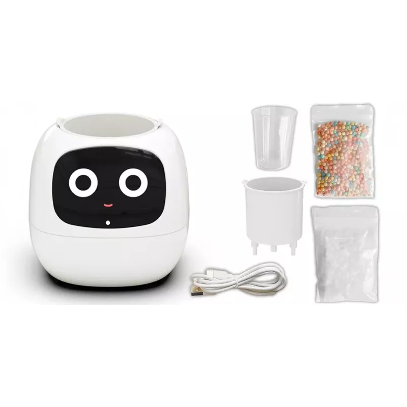 PlantsIO IVY White Huerto Hidropónico Inteligente con Lámparas LED de Espectro Completo, 4 Cápsulas de Plantas, Riego Automático, Control por App