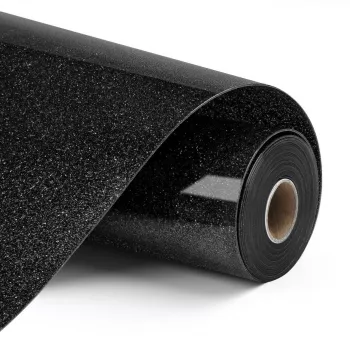 LOKLIK Vinilo termotransferible Glitter, negro, 30,5 x 90 cm