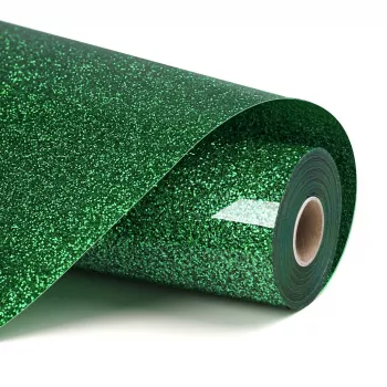 LOKLIK Vinilo termotransferible Glitter, verde, 30,5 x 90 cm