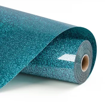 LOKLIK Vinilo de transferencia térmica con purpurina - Azul claro - 30,5 x 90 cm (12