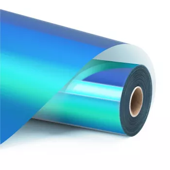 LOKLIK Película de vinilo adhesivo permanente holográfica - Azul agua - 30,5 x 90 cm