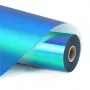 LOKLIK Película de vinilo adhesivo permanente holográfica - Azul agua - 30,5 x 90 cm