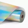 LOKLiK Película de vinilo adhesivo permanente holográfica - Plata iridiscente - 30,5 x 90 cm