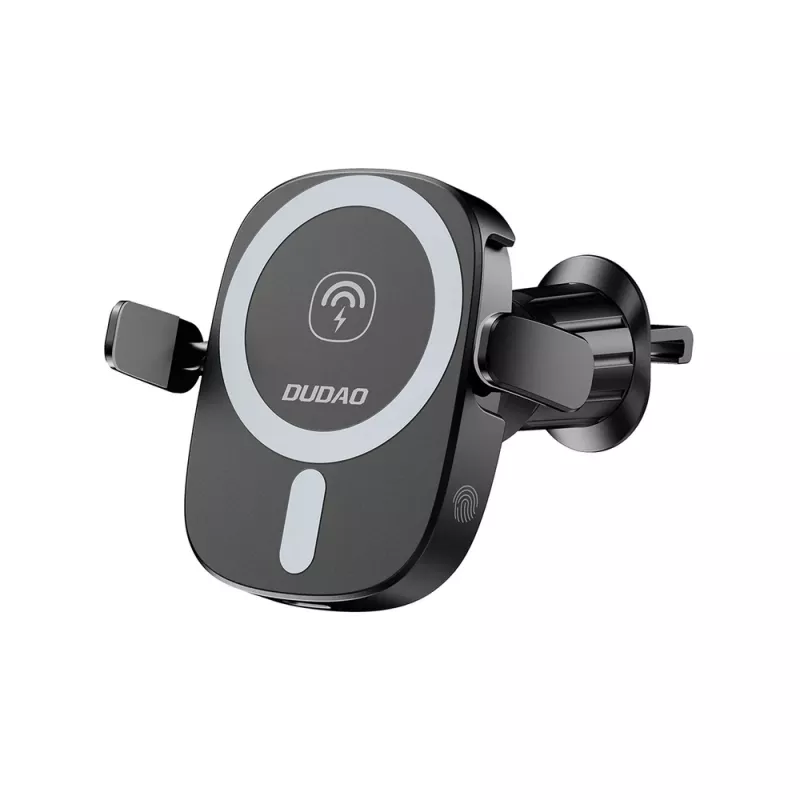 Dudao FW11 soporte para móvil para coche con cargador inalámbrico 15W rejilla/salpicadero - negro