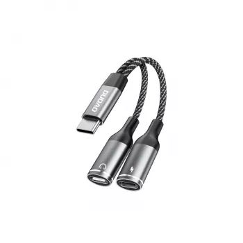 Dudao L13C+ adaptador 2 en 1 USB-C a USB-C con audio y carga