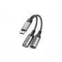 Dudao L13C+ adaptador 2 en 1 USB-C a USB-C con audio y carga