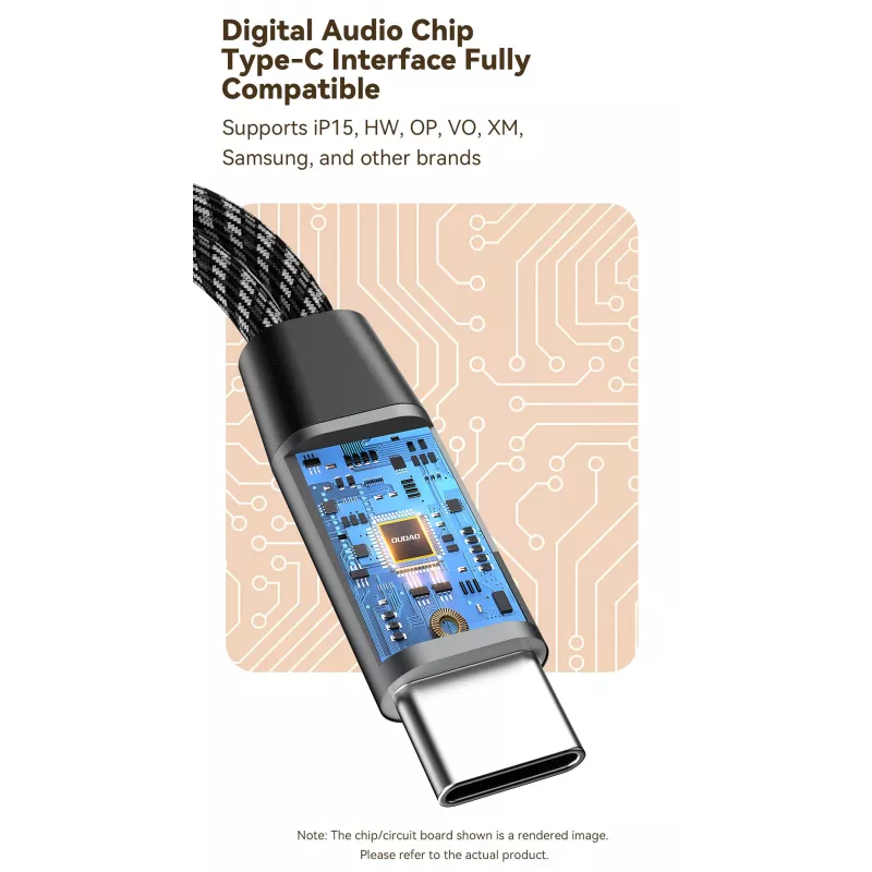 Dudao L13C+ adaptador 2 en 1 USB-C a USB-C con audio y carga