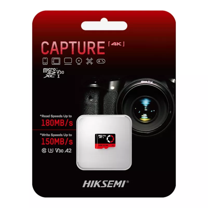 HIKSEMI Capture Series tarjeta de memoria MicroSDXC de 512GB UHS-I U3 V30 A2 180MB/s lectura 150MB/s escritura TLC
