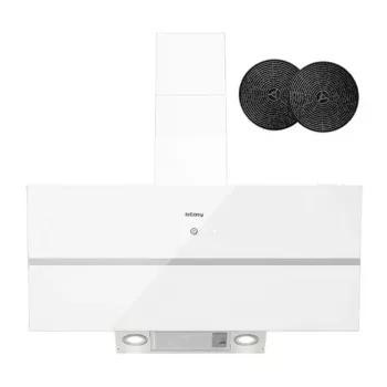 ISEASY TV1390D4-CC-I2 Campana de Pared 90cm 750m³/h Acero Inoxidable Vidrio Negro