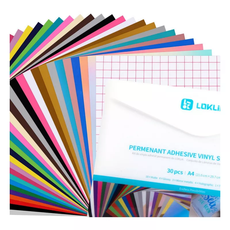LOKLIK Set de material de vinilo adhesivo permanente (A4)