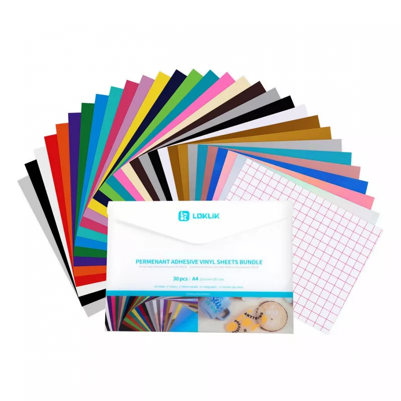 LOKLIK Set de material de vinilo adhesivo permanente (A4)