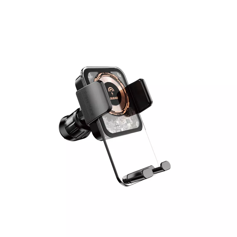 Soporte para móvil Dudao F19 para coche con cargador inalámbrico 15W - Negro