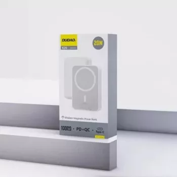 Batería externa Dudao K26 10000mAh 20W USB-A / USB-C / MagSafe Blanca