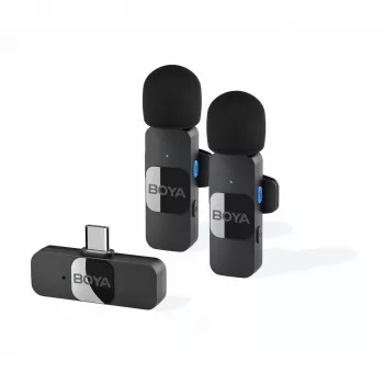 Sistema de micrófono inalámbrico BOYA BY-V20 V2.0 2.4GHz - Negro