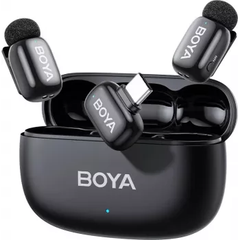 Sistema de micrófono inalámbrico BOYA mini 2-02 2,4 GHz USB-C - Negro