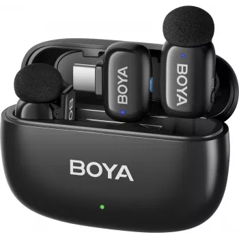 Sistema de micrófono inalámbrico BOYA mini 2-02 2,4 GHz USB-C - Negro
