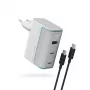 CUKTECH AD1003EU 100W GaN Cargador de pared 2x USB-C + USB-A con cable - Blanco