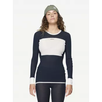 Devold Wool Mesh 190 Shirt Camiseta base de mujer - Ink/Offwhite, talla S