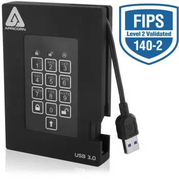 Apricorn Aegis Padlock Fortress A25-3PL256-2000F - disco duro cifrado - 2 TB - externo (portátil)