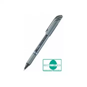 Pentel BL27-AX EnerGel bolígrafo de gel retráctil - punta de aguja 0,35 mm - tinta negra - cuerpo de metal plateado