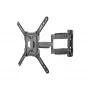 DELTACO ARM-1205 soporte de pared de movimiento completo para pantallas LCD planas/curvas de 23-55 pulgadas, negro, brazo articulado de 3 puntos, VESA hasta 400x400, capacidad de carga 35 kg