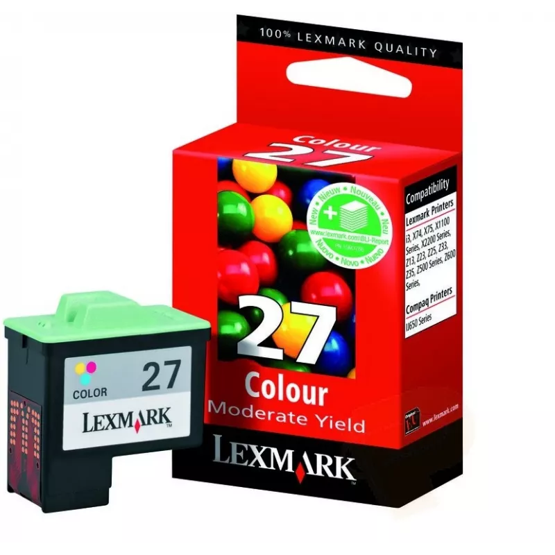 Lexmark n.º 27 cartucho de tinta tricolor (cian, magenta, amarillo) - rendimiento estándar