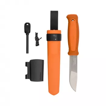 Morakniv Kansbol cuchillo fijo con kit de supervivencia, naranja