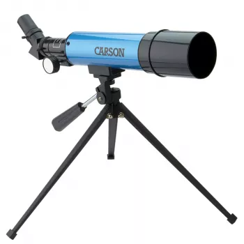 Carson Aim Telescopio refractor 50mm con lente Barlow 3x y trípode de aluminio