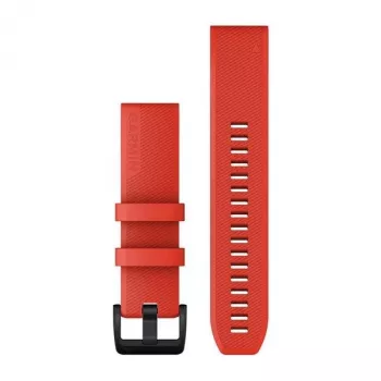 Garmin QuickFit 22mm Correa de silicona Rojo láser con hebilla de acero inoxidable negra 010-12901-02
