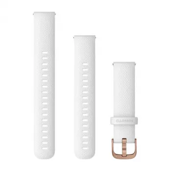 Correa de silicona Garmin QuickFit 18 mm blanca con cierre oro rosa 010-12932-0F