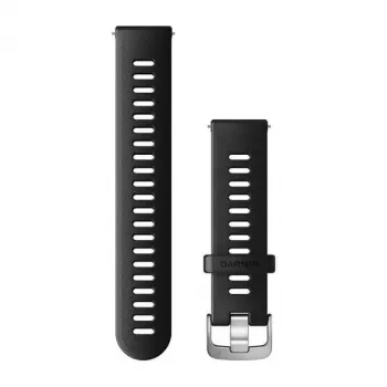 Correa de silicona Garmin 20 mm negra para Venu, Forerunner 645, Forerunner 245, Forerunner 55 - Accesorio original 010-11251-9P