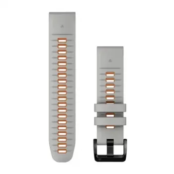 Correa de silicona para reloj Garmin QuickFit 22 mm, Mist Grey/Orange (010-13280-02)