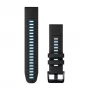 Correa de silicona para reloj Garmin QuickFit 22 mm, Negra/Azul (010-13280-05)