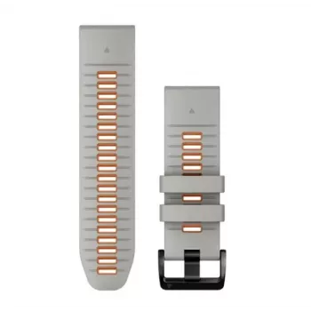 Correa de silicona Garmin QuickFit 26 mm para relojes, Mist Grey/Orange (010-13281-02)