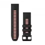 Correa de silicona Garmin QuickFit 26 mm para reloj negra/roja 010-13281-06
