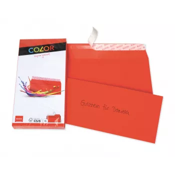 Sobre ELCO Color C5/6 (114 x 229 mm), sin ventana, autoadhesivo, 100 g/m², rojo, 25 uds. (74617.92)