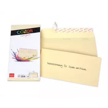 Sobre ELCO Color C5/6 (114 x 229 mm), sin ventana, autoadhesivo, 100 g/m², chamois, 25 uds. (74617.41)