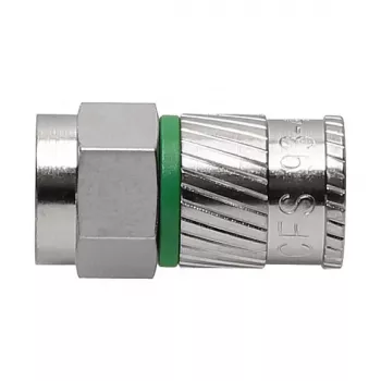 AXING CFS09348 conector macho tipo F de compresión acero inoxidable pack de 50
