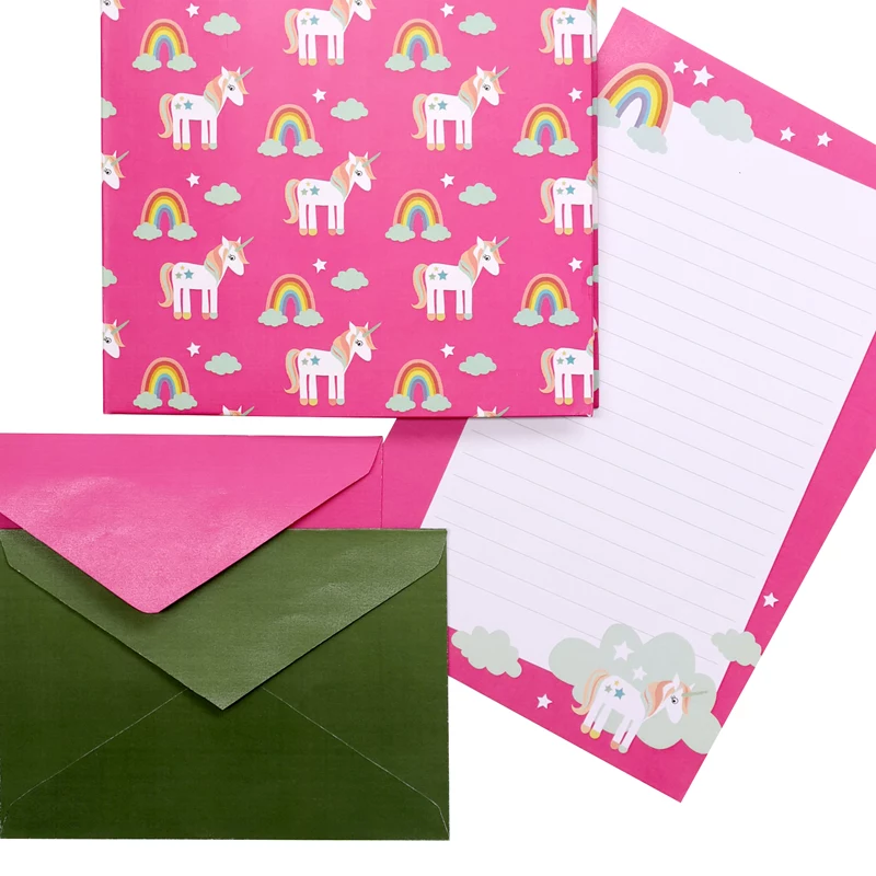 Papel de carta con sobres Artoz Papier 334001-03, Unicorn pink (aprox. DIN A5), 80 g/m², 1 paquete