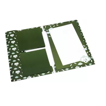 Artoz Papier Papel de cartas con sobres motivo perro verde oliva aprox. DIN A5 80 g/m² 1 paquete
